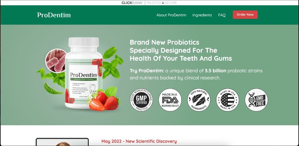 Official ProDentim page, a probiotic supplement for teeth and gum health